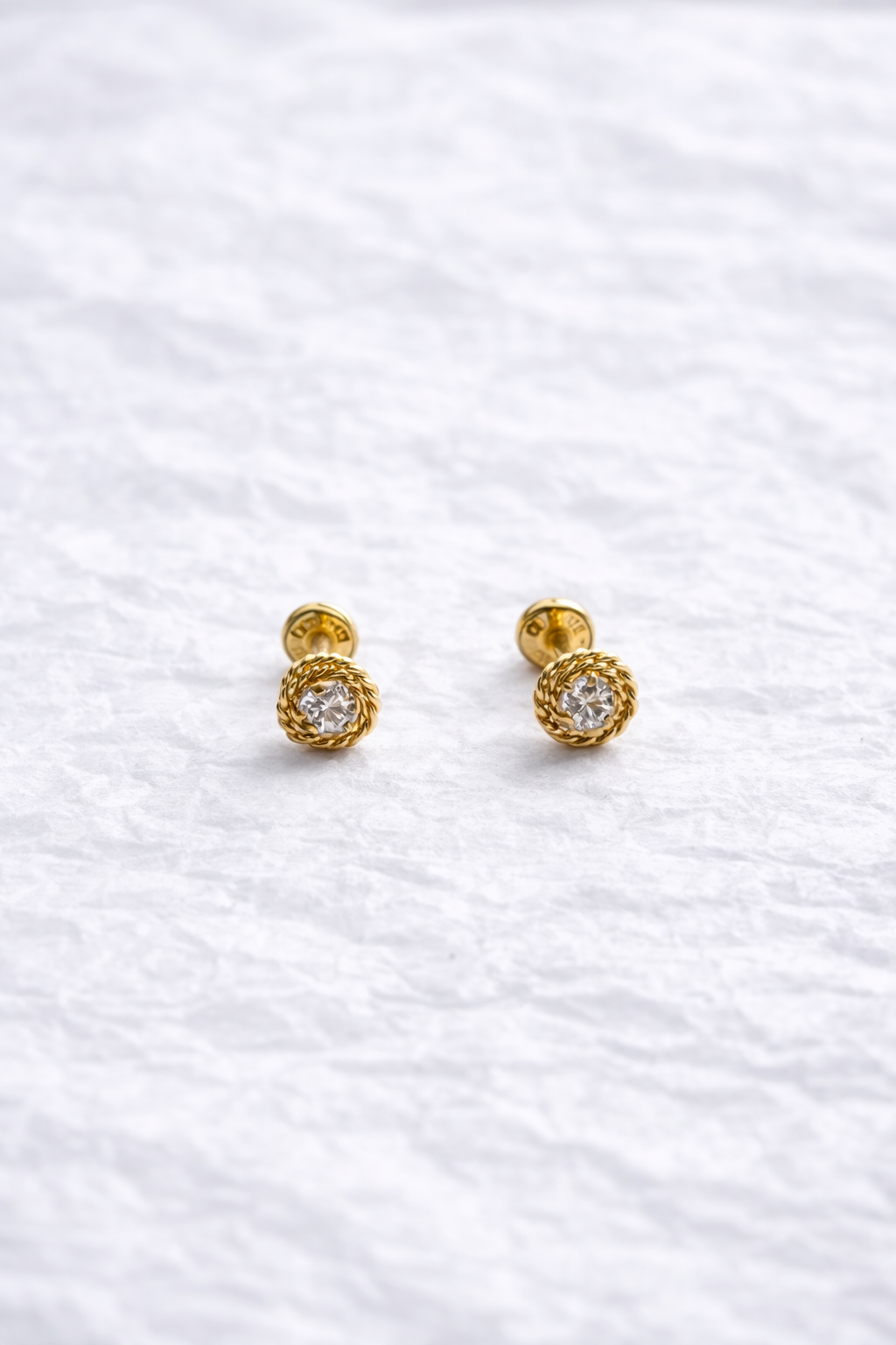 Topos Dorados con Centro Blanco Elegante