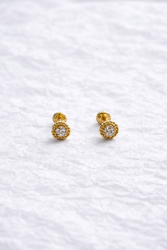 Topos Dorados con Centro Blanco Elegante