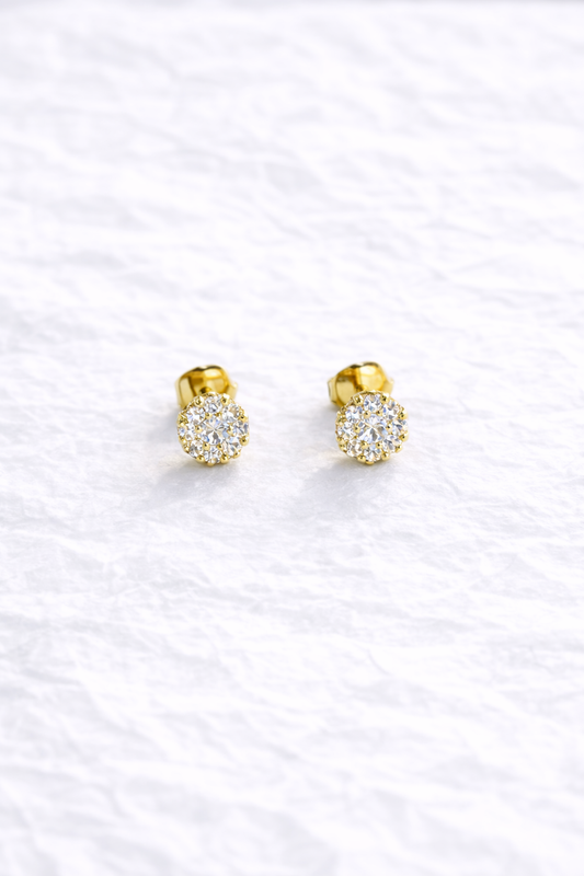 Topos Clásicos Halo con Circones Blancos Laminados en Oro