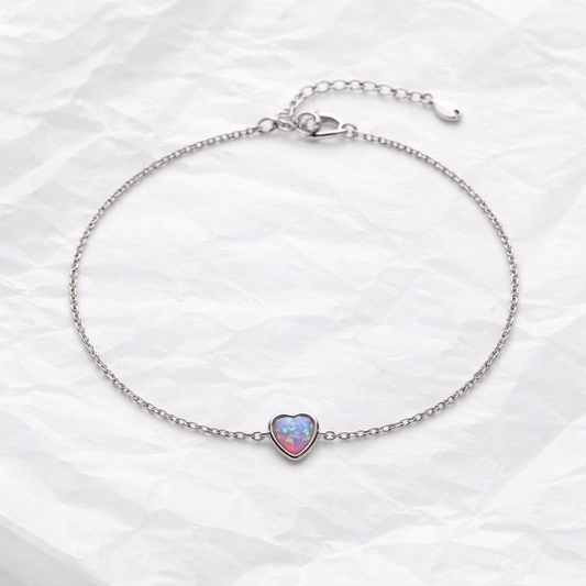 Pulsera Corazón Iridiscente en Plata 925