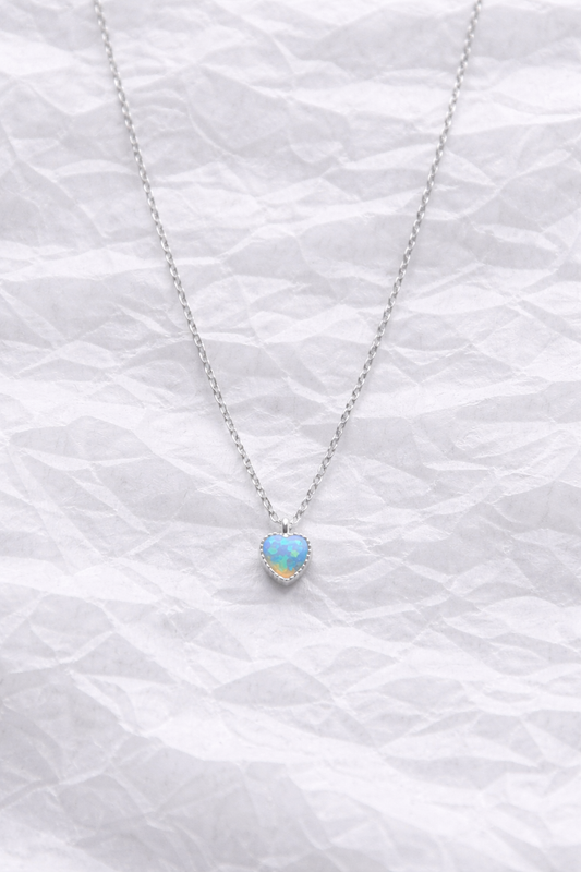 Collar Corazón de Ópalo en Plata 925