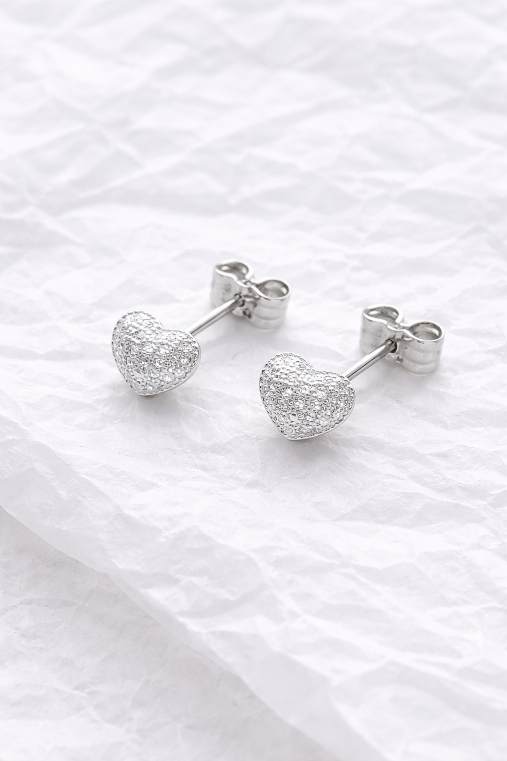 Topos Corazón Texturizado en Plata 925