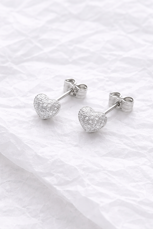 Topos Corazón Texturizado en Plata 925