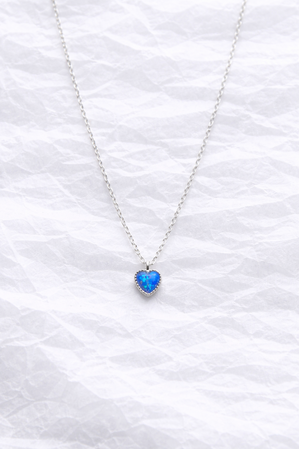 Collar Corazón de Ópalo en Plata 925